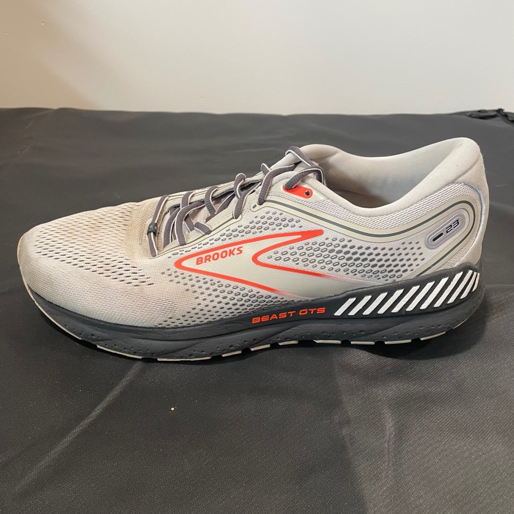 Brooks Beast GTS 23 Mens Running Shoes Greyβ Orange 1104011D030 Size 11.5 D